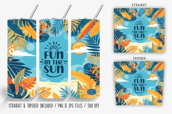 Download Fun in the Sun Straight Tumbler Wrap - Premium Resources