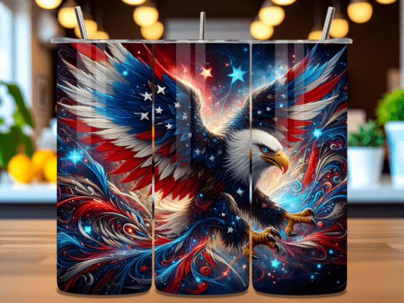 Download Artistic Patriotic Eagle Tumbler Wrap - Premium Bundle