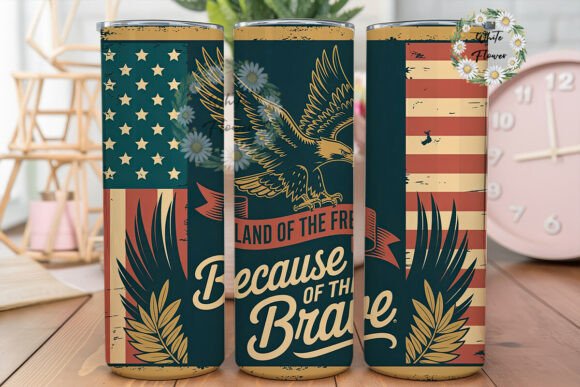 Download Vintage Patriotic Eagle Tumbler Wrap PNG - Premium Bundle
