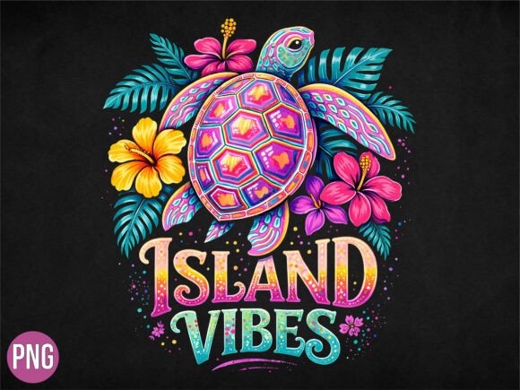 Download Island Vibes Tropical Floral Turtle PNG - Floral turtle png Collection